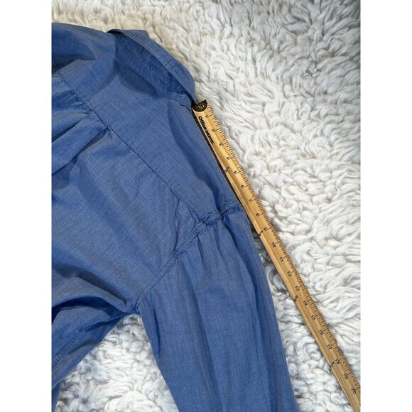 Steve & Barry Mens Casual Shirt Lg Blue Long Sleeve Pocket Solid 100% Cotton - Picture 6 of 10